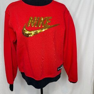 Nike Sportswear Icon Sweatshirt Crew neck Sequin Swoosh Logo W SZ S